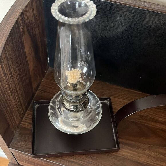 Unique Glass Oil Lamp Matched with a Rectangular Metal Chamber-stick - Picture 2 of 15